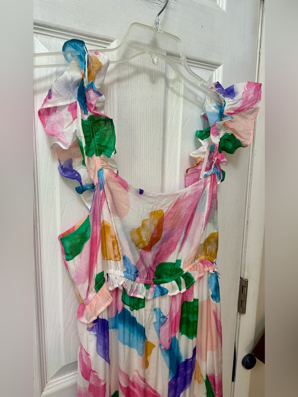 Blu Pepper Brush Stroke Ruffle Midi Sundress - Picture 6 of 7